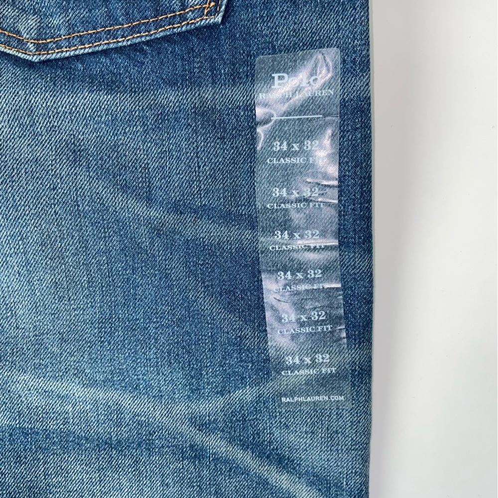 Polo Ralph Lauren Jeans Men’s 34x32 Classic Fit Button Fly Distressed NEW - Picture 7 of 11